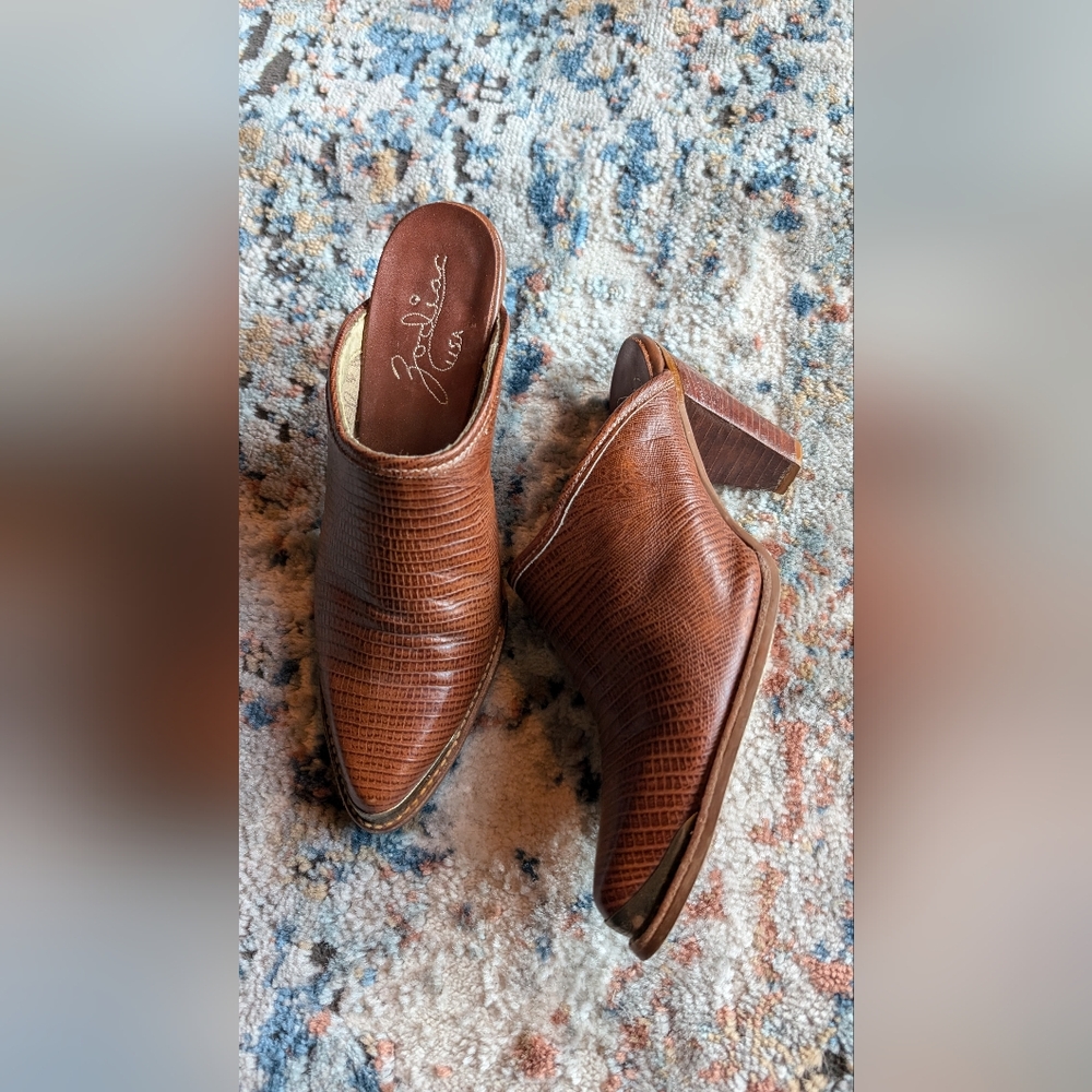 Sz10 Zodiac USA slip vintage western mule boot